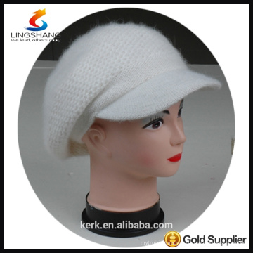 DSC9596 lingshang angora haute qualité hiver Custom Crocheting Bonnet en tricot en pointe pour femme